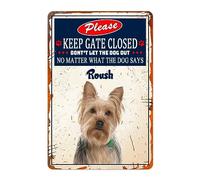 Métallique Panneau Drôle Plaque Metal Rétro Plaque Décoration Pour Café Maison Bar Pub 20X30Cm Gardez La Porte Fermée - Peu Importe Ce Que Dit Le Chien Yorkie, Ne Laissez Pas Le Chien Sortir