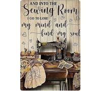 Métallique Panneau, Machine À Coudre, Je Vais Perdre La Tête Et Apaiser Mon Âme, Poster En Métal Mural Plaque Antirouille, Décoratif Étain Mural Signe Pour Chambre Jardin Parc, 20X30Cm