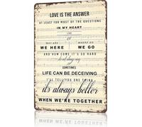 Métallique Panneau Paroles De La Chanson Better Together Plaque Étain Signe Drôle Vintage Affiche Poster Plaque Métal Tôle Signe Pour Salle De Bain, Hôtels, Cuisine 30x40cm