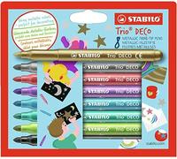 Métallique Pointe Feutre Stylo - STABILO Trio Déco Wallet De 8 Couleurs