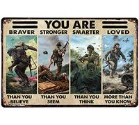 Métallique Poster, Décorative Plaque Métal Signe, Vétéran Du Memorial Day, Vous Êtes Un Soldat De L'Armée Plus Courageux Et Plus Fort, Metal Tin Signs Pour Collection Café Bar, 20X30Cm