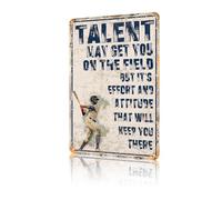 Métallique Poster Le Talent du Baseball Peut Vous amener sur Le Terrain,Étain Mural Signe,Café,Parc,Plaque Métal,Bar S