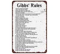 Métallique Poster Les Règles De Gibbs : Citations Positives Inspirantes Étain Signe Décorative Poster En Métal Mural Plaque Pour Collection Bar Chambre M