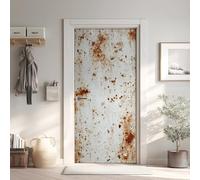 Métallique Sticker Mural, Rouillé Autocollants De Porte Muraux Décoration Poster Mural 80x200 cm, Vieux Stickers de Porte Imperméable Vinyle Y6Nc45