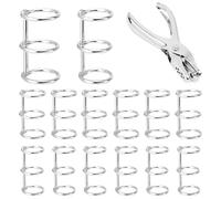 Métalliques Anneaux Articulés De Reliure 12 Pièces Métalliques Articulés De Reliure Anneau De Cerceau À Feuilles Mobiles Avec Perforatrice 1 Trou pour Cartes, documents Et Echantillons