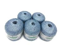 'metallisiertes et de crochet tricoter lamé - Bleu clair