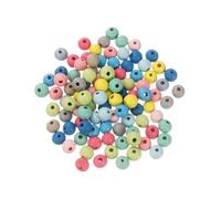 METALLIXITY 200 Pièces Perles en Bois Colorées 6mm 0,24" Multicolores | Perles Rondes en Bois, pour la Décoration de Fête à la Maison