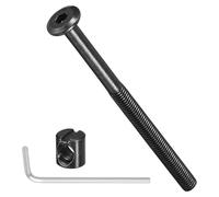 METALLIXITY 24Pcs Kit De Bouchon D'Ecrou Et De Boulon (M6-1x120mm) Noir | De Connexion De Meuble Avec oulon De Connexion M6 Vis A Tête Plate Ecrous Barillet, Pour Chaise Cabinet Lit