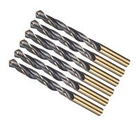 METALLIXITY 6PCS Foret Hélicoïdal, 10.5mm Mèche à Creuser Acier Rapide 4341, Tige Droite 118° Finition Noir et Or pour Cuivre Aluminium Bois Plastique Métal, Forets à Métaux de Dureté Moyenne