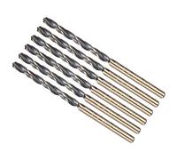 METALLIXITY 6PCS Foret Hélicoïdal, 3mm Mèche à Creuser Acier Rapide 4341, Tige Droite 118° Finition Noir et Or pour Cuivre Aluminium Bois Plastique Métal, Forets à Métaux de Dureté Moyenne