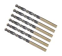 METALLIXITY 6PCS Foret Hélicoïdal, 5mm Mèche à Creuser Acier Rapide 4341, Tige Droite 118° Finition Noir et Or pour Cuivre Aluminium Bois Plastique Métal, Forets à Métaux de Dureté Moyenne