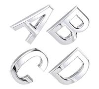 METALLIXITY Adhésif Maison Lettre (70mm/2.76") pour Maison Dehors Argent | 1Ensemble, Abs Auto Adhésif Lettre Abcd Moderne Maison Nombre, Jardin Porte Boite Aux Lettres