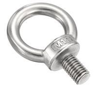 METALLIXITY Boulon à œil d'épaule (M12 x 20 mm) 1 pièce, anneau de levage de machines en acier inoxydable 304 - Boulon à œillet fileté - pour levage de charge, argenté