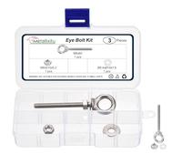 METALLIXITY Boulon à œillet à épaulement avec rondelles et écrous (M6 x 60 mm), 1 pièce, anneau de levage de machines en acier inoxydable 304, boulon à œil fileté - pour levage de charge, argenté