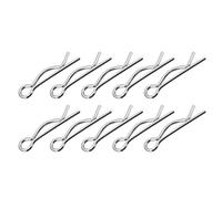 METALLIXITY Clavette Goupilles (2mm x 43mm) 50pcs, Carbone Acier R Forme Ressort Agrafe Épingles pour Attelage Épingle Serrure Systèmes, Argent Ton