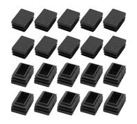 METALLIXITY Embouts Rectangulaires (30 x 20mm) 32Pcs, Capuchons d'Extrémité Rectangulaires en Plastique pour Tubes Filetés, Protecteur - pour Pieds de Meubles de Table et de Chaise, Noir.