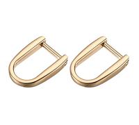 METALLIXITY Fer à Cheval Anneaux en D (14mm) 2Pcs Visser Forme U Boucles Manille - pour Voiture Clés Porte-clés Sacs Cuir Artisanats, Doré Clair