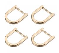 METALLIXITY Fer à Cheval Anneaux en D (20mm) 4Pcs Visser Forme U Boucles Manille - pour Voiture Clés Porte-clés Sacs Cuir Artisanats, Doré Clair