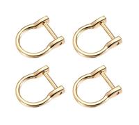 METALLIXITY Fer à Cheval Anneaux en D (23mm) 4Pcs Visser Forme U Boucles Manille - pour Voiture Clés Porte-clés Sacs Cuir Artisanats, Doré Clair