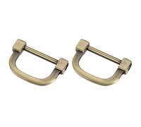 METALLIXITY Fer à Cheval Anneaux en D (25mm) 2Pcs Visser Forme U Boucles Manille - pour Voiture Clés Porte-clés Sacs Cuir Artisanats, Bronzé