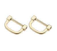 METALLIXITY Fer à Cheval Anneaux en D (25mm) 2Pcs Visser Forme U Boucles Manille - pour Voiture Clés Porte-clés Sacs Cuir Artisanats, Doré Clair