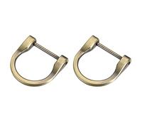 METALLIXITY Fer à Cheval Anneaux en D (29mm) 2Pcs Visser Forme U Boucles Manille - pour Voiture Clés Porte-clés Sacs Cuir Artisanats, Clair Bronze