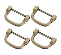 METALLIXITY Fer à Cheval Anneaux en D (30mm) 4Pcs Visser Forme U Boucles Manille - pour Voiture Clés Porte-clés Sacs Cuir Artisanats, Bronzé