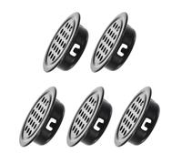 METALLIXITY Grilles d'aération rondes (pour 25mm/0.98" diamètre) 5Pcs, Cercle acier inoxydable Grille ventilation Murale Couverture ventilation - pour Placards Boîtes à chaussures, Noir
