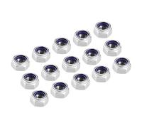 METALLIXITY Hex Serrure Écrou Fixations (M8x1.25mm) 25pcs, 304 Inox Acier Nylon Inséré Autobloquant Écrou - pour Voiture Garage bateau Mécanique Équipement, Argent Ton