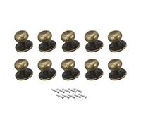 METALLIXITY Lot de 10 mini poignées de tiroir à tête ronde en alliage de zinc avec vis - pour armoire de maison, poignée de tiroir (12 mm) - Bronze