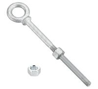 METALLIXITY Lot de 4 boulons à œillet à épaulement avec écrous (5/16" x 4-1/4) en acier au carbone zingué pour levage de machines, pour levage de charge, blanc