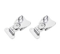 METALLIXITY Verrou Papillon à Torsion à Ressort (50mm/1,97") 2Pcs, Loquets à Bascule en Fer Chromé avec Trou de Serrure - pour Boîtes en Bois, Argent