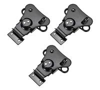 METALLIXITY Verrou Papillon à Torsion à Ressort (65mm/2,56") 3Pcs, Loquets à Bascule de Maintien en Fer avec Trou de Serrure - pour Boîtes en Bois, Noir,