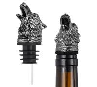 METALLIXITY Wolf Head Bec verseur pour bouteille d'alcool Noir 4,1 x 3 x | Aérateur de vin en alliage avec bec verseur décoratif pour bouteilles de bière, vin, whisky, huile, maison, cuisine, bar
