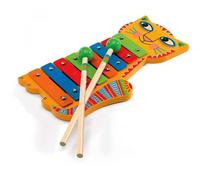 Djeco Métallophone Chat – Dès 3 ans – Baguettes & Partitions – Bois et métal, Made in France