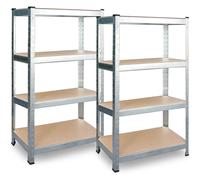 Metallregal für Lager, Set aus 2 Stück, 180 x 90 x 40 cm, Plonos PL-702