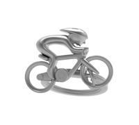 METALMORPHOSE - Porte-clés 3D Cycliste Argenté Mat - Pour les Passionnés de Vélo - Cadeau Jeux Olympiques - MTM069-01