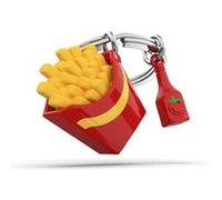 METALMORPHOSE - Porte-clés Cornet de Frites et Ketchup, Porte clés Fun, Fastfood - Cadeau Original Homme et Femme