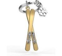 Metalmorphose - Porte-clés - alliage de zinc - taille : 4,3 x 1,3 x 6,6 cm - skis avec flocon de neige - chrome brillant, perle d'or Chrome brillant, Perle d'or G