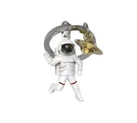 METALMORPHOSE - Porte-clés Astronaute et la planète Saturne - MTM202-01 Blanc, Doré