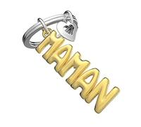 METALMORPHOSE - Porte-clés Ballon d'Hélium Maman et charm coeur - Idée Cadeau Fête des Mères