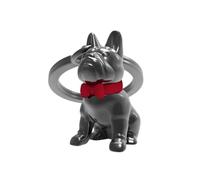 METALMORPHOSE - Porte-clés Bouledogue noir avec nœud papillon rouge - MTM253-02