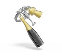 METALMORPHOSE - Porte-clés Bouteille de Champagne Avec Charms Coupe et Bouchon de Champagne - Cadeau Original Homme et Femme