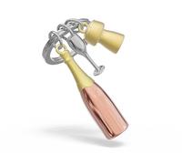 METALMORPHOSE - Porte-clés Champagne Rose gold Avec Charms Coupe et Bouchon de Champagne - Cadeau Original Homme et Femme