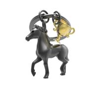 METALMORPHOSE - Porte-clés Cheval noir et son trophée doré - MTM235-01