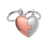 METALMORPHOSE - Porte-clés Cœur puzzle à partager argenté et rose gold - MTM304-01