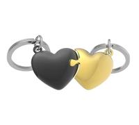 METALMORPHOSE - Porte-clés Duo de cœurs noir & doré - MTM306-01