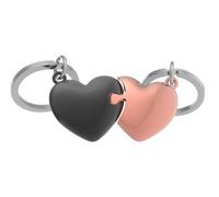 METALMORPHOSE - Porte-clés Duo de cœurs noir & rose gold - MTM306-02
