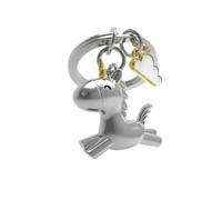 METALMORPHOSE - Porte-clés Licorne argentée avec charm nuage doré et blanc - MTM119-01