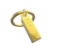 Metalmorphose – Porte-clés Lingot d'or MTM044 – alliage de zinc 3,5 x 0,8 x 7,3 cm Or brillant